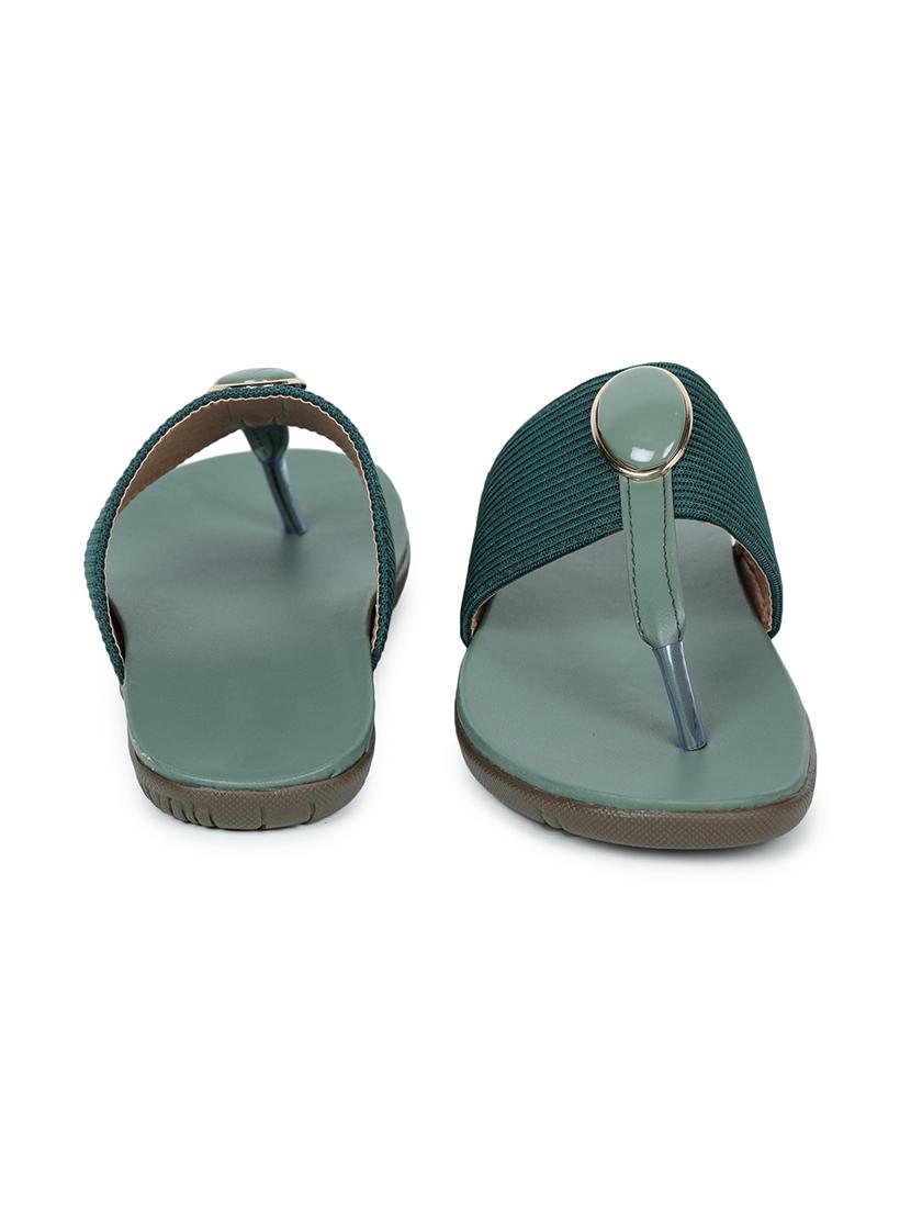 green pu slip on sandals - 17774686 - Zoom Image - 3