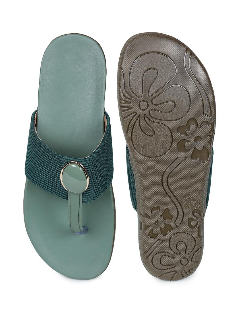 green pu slip on sandals - 17774686 - Zoom Image - 4