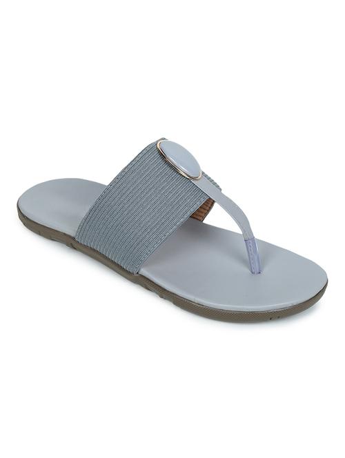 grey pu slip on sandals - 17774687 - Standard Image - 1