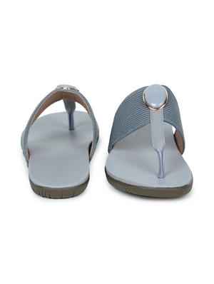 grey pu slip on sandals - 17774687 - Standard Image - 3