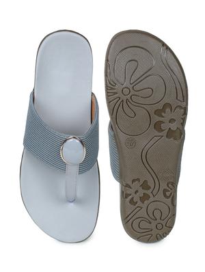grey pu slip on sandals - 17774687 - Standard Image - 4