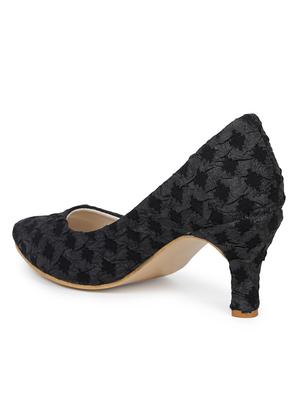 black pu slip on pumps - 17774701 - Standard Image - 3