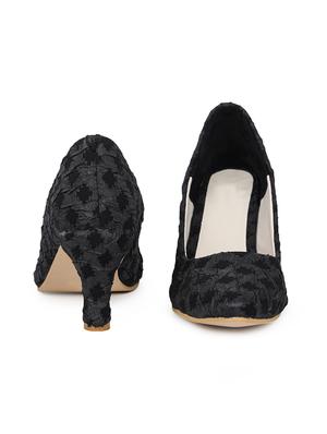 black pu slip on pumps - 17774701 - Standard Image - 4