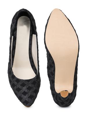black pu slip on pumps - 17774701 - Standard Image - 5