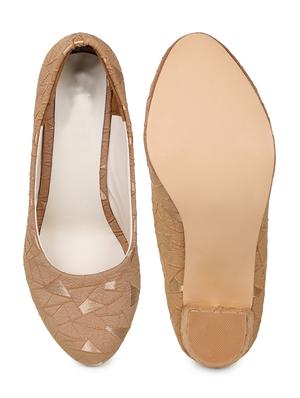 gold pu slip on pumps - 17774703 - Standard Image - 5