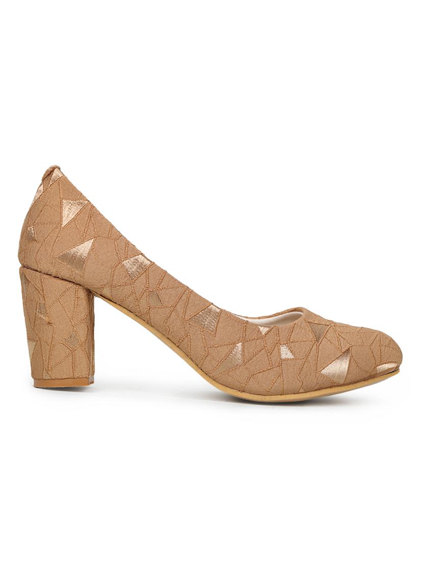 gold pu slip on pumps - 17774703 - Zoom Image - 2