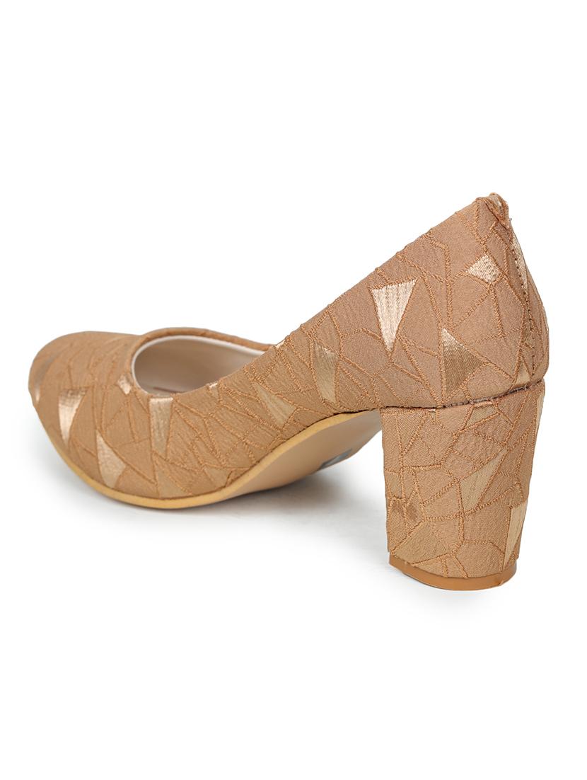 gold pu slip on pumps - 17774703 - Zoom Image - 3