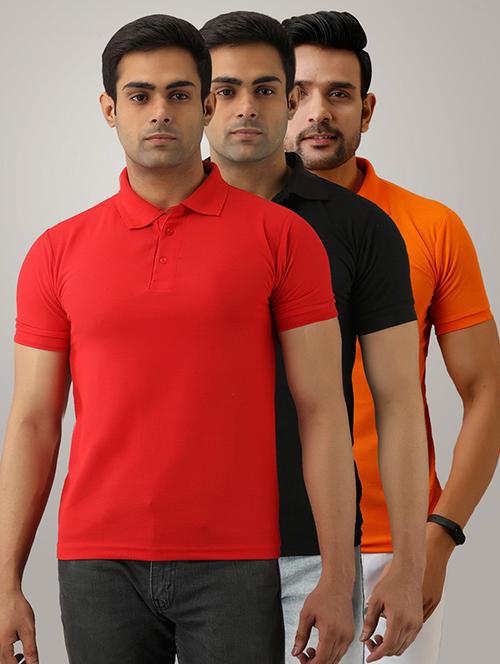 set of 3 multi colored polo t-shirts - 17774787 - Standard Image - 1