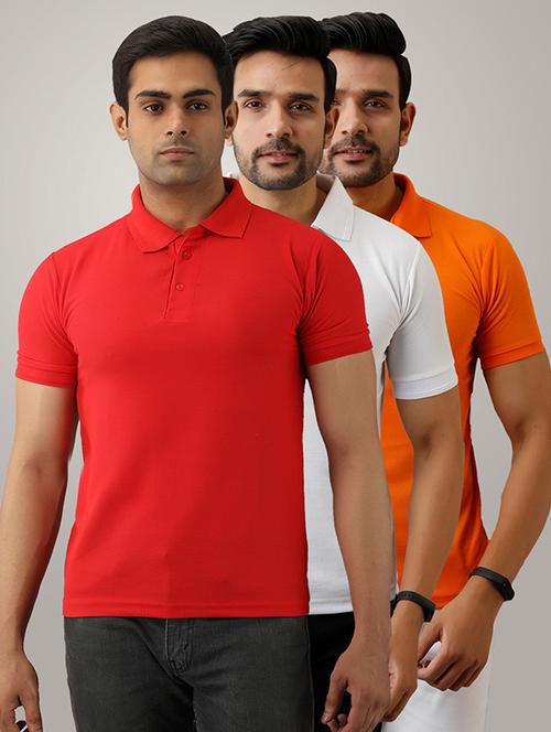 set of 3 multi colored polo t-shirts - 17774819 - Standard Image - 1