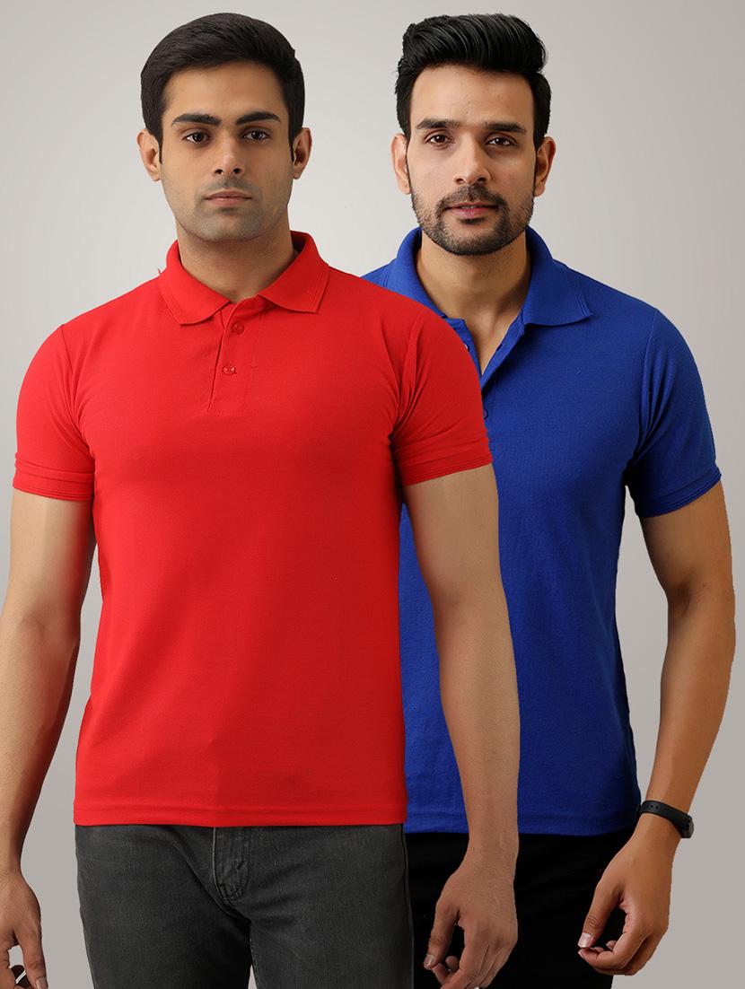 set of 2 multi colored solid polo t-shirts - 17774926 - Zoom Image - 1