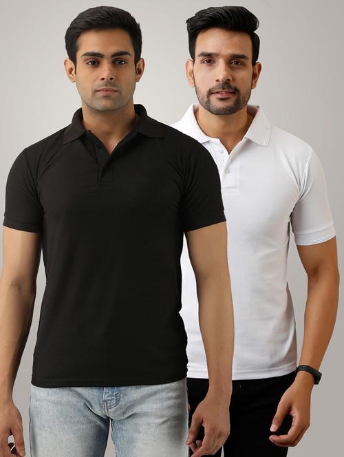 set of 2 multi colored solid polo t-shirts - 17774930 - Standard Image - 1
