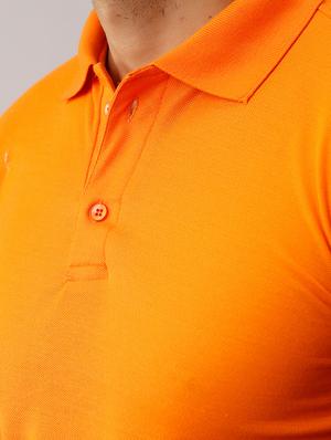 orange solid polo t-shirt - 17775045 - Standard Image - 5