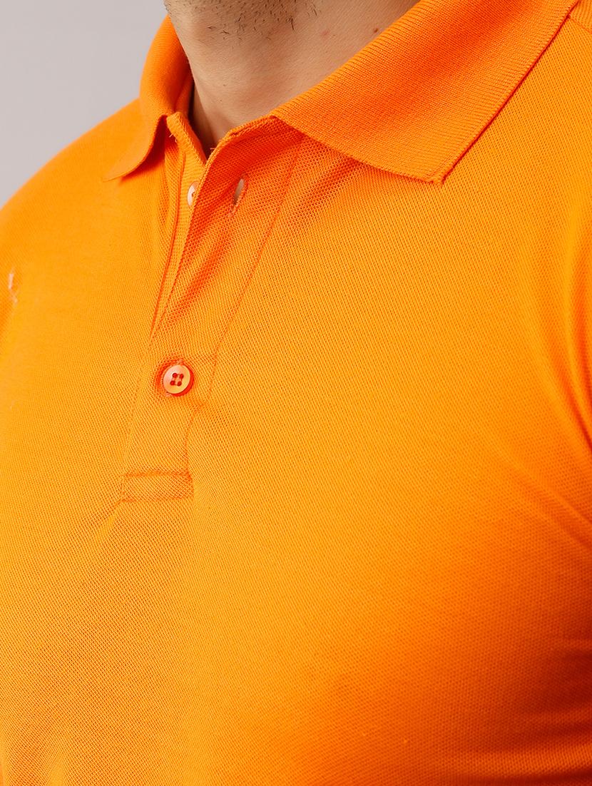 orange solid polo t-shirt - 17775045 - Zoom Image - 5
