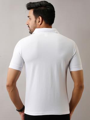 white solid polo t-shirt - 17775049 - Standard Image - 3