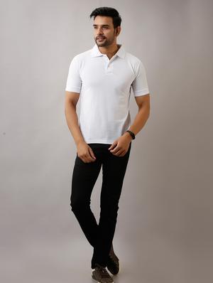 white solid polo t-shirt - 17775049 - Standard Image - 4