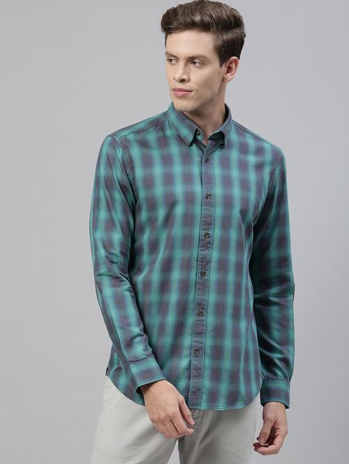 green checkered casual shirt - 17775373 - Standard Image - 1