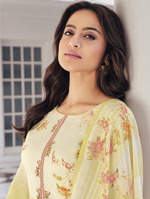 printed unstitched palazzo suit - 17775428 - Standard Image - 3