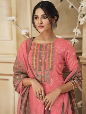 printed unstitched palazzo suit - 17775435 - Standard Image - 3