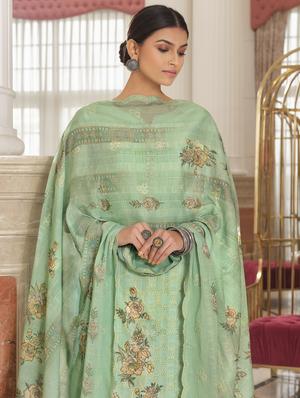 printed unstitched palazzo suit - 17775446 - Standard Image - 3