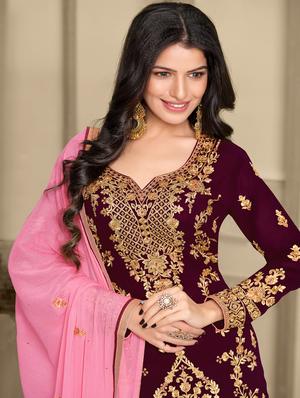 printed unstitched palazzo suit - 17775471 - Standard Image - 3