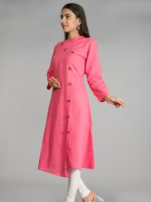 pink side cut cotton knee length - 17775601 - Standard Image - 5