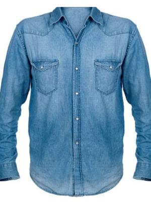 blue denim casual shirt - 17775602 - Standard Image - 2