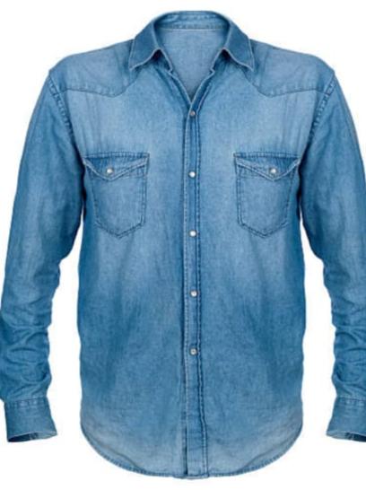 blue denim casual shirt - 17775602 - Zoom Image - 1