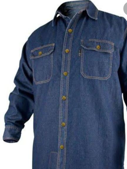 blue denim casual shirt - 17775605 - Standard Image - 1
