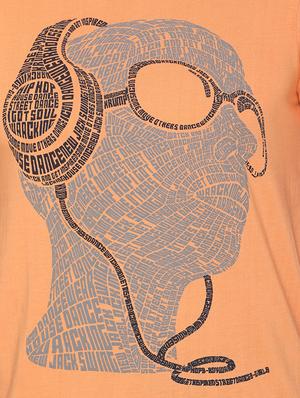 orange printed t-shirt - 17775705 - Standard Image - 5