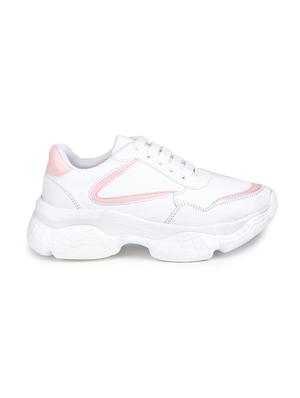 pink synthetic laceup sneakers - 17776268 - Standard Image - 2