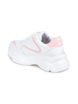 pink synthetic laceup sneakers - 17776268 - Standard Image - 3