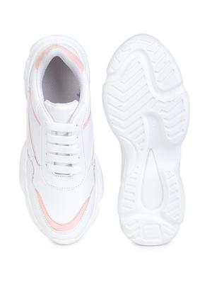pink synthetic laceup sneakers - 17776268 - Standard Image - 4