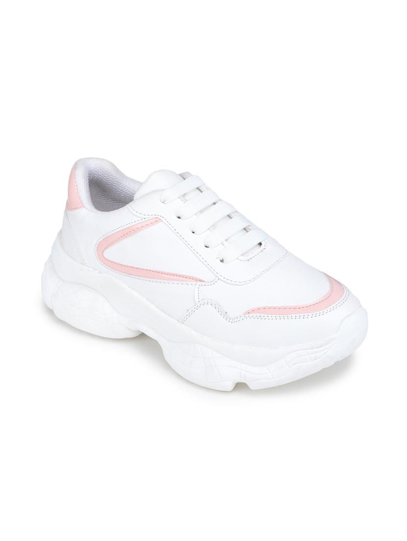 pink synthetic laceup sneakers - 17776268 - Zoom Image - 1