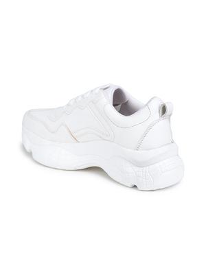 white synthetic laceup sneakers - 17776270 - Standard Image - 3