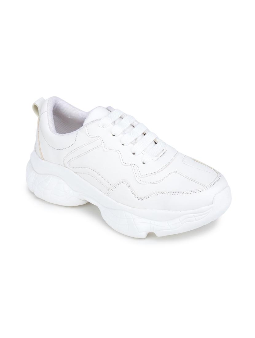 white synthetic laceup sneakers - 17776270 - Zoom Image - 1