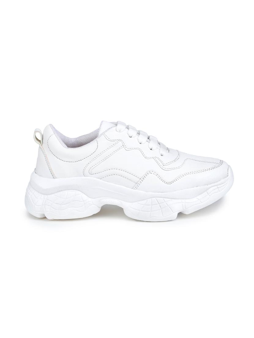 white synthetic laceup sneakers - 17776270 - Zoom Image - 2