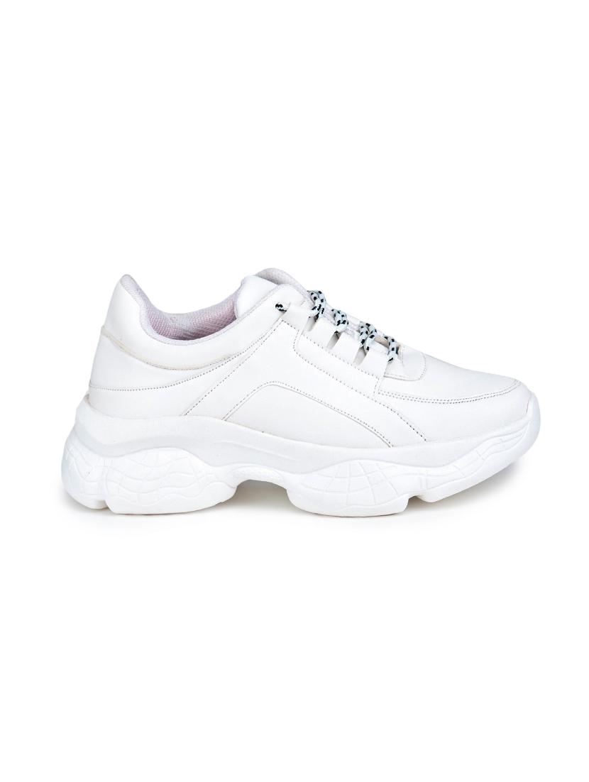 white synthetic laceup sneakers - 17776272 - Zoom Image - 2