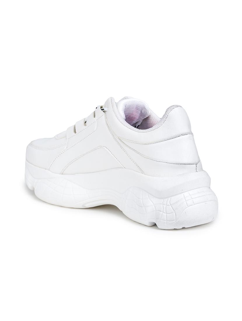 white synthetic laceup sneakers - 17776272 - Zoom Image - 3
