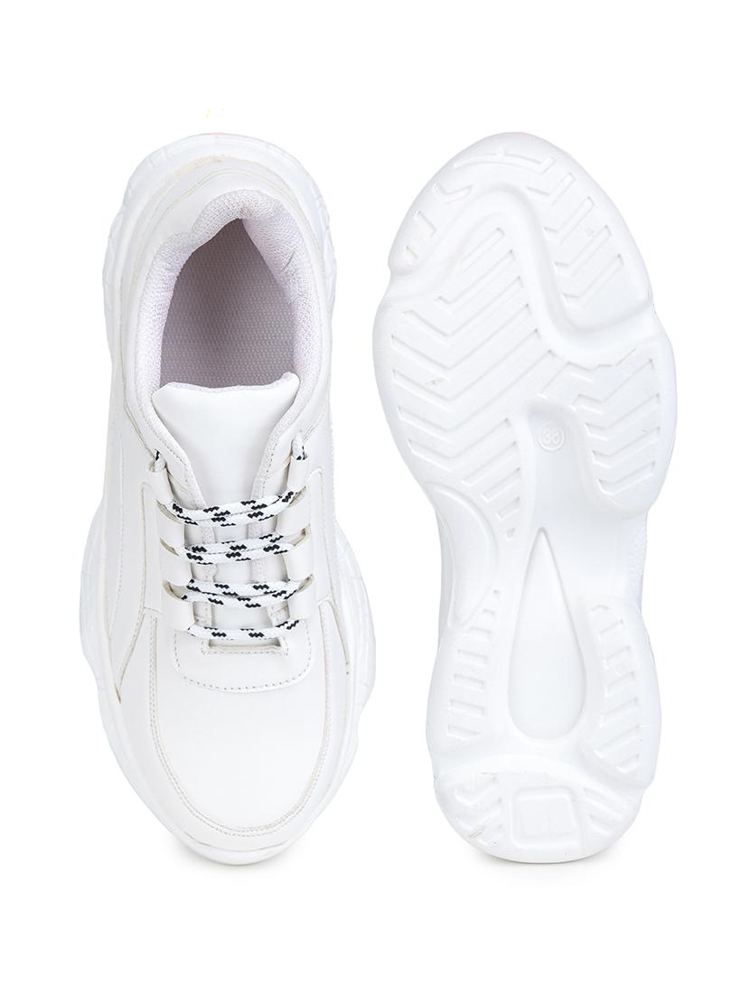 white synthetic laceup sneakers - 17776272 - Zoom Image - 4