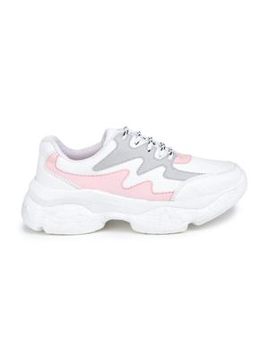 pink synthetic laceup sneakers - 17776273 - Standard Image - 2