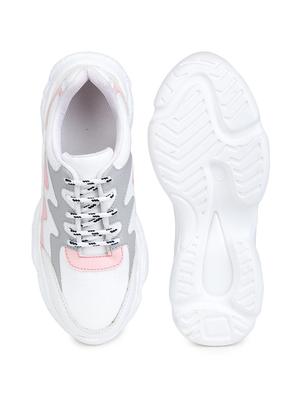 pink synthetic laceup sneakers - 17776273 - Standard Image - 4