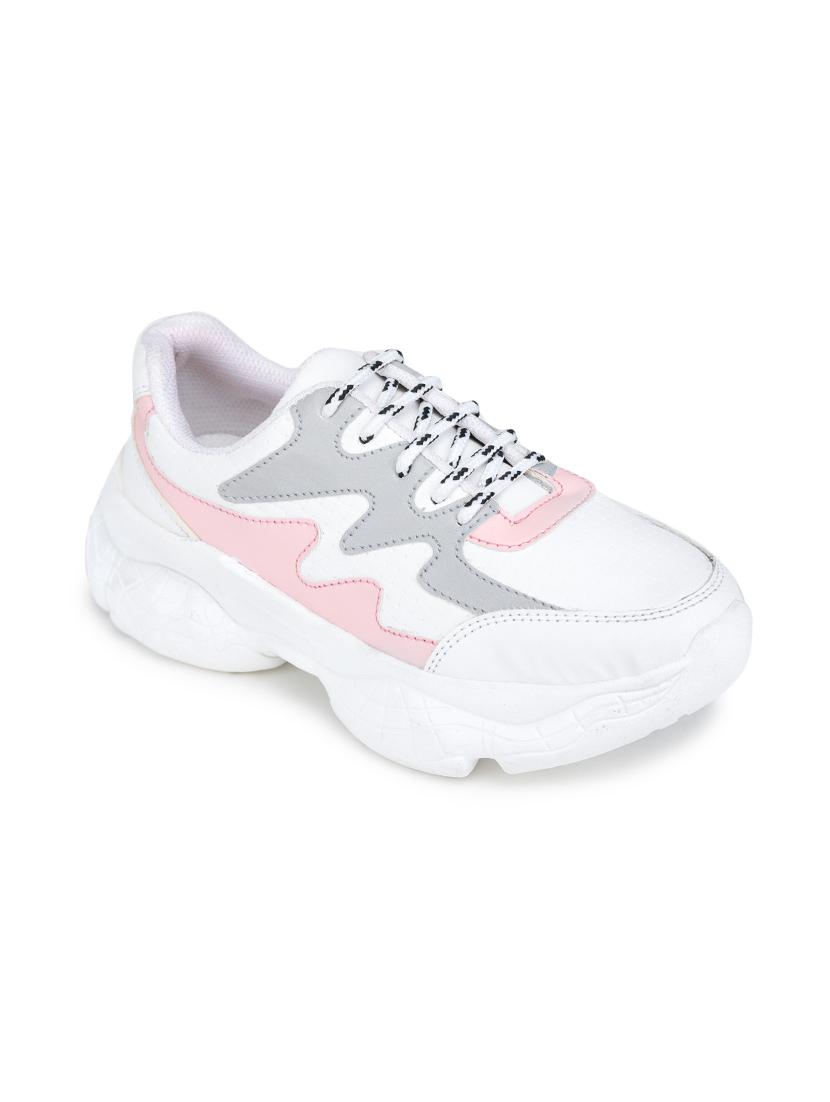 pink synthetic laceup sneakers - 17776273 - Zoom Image - 1