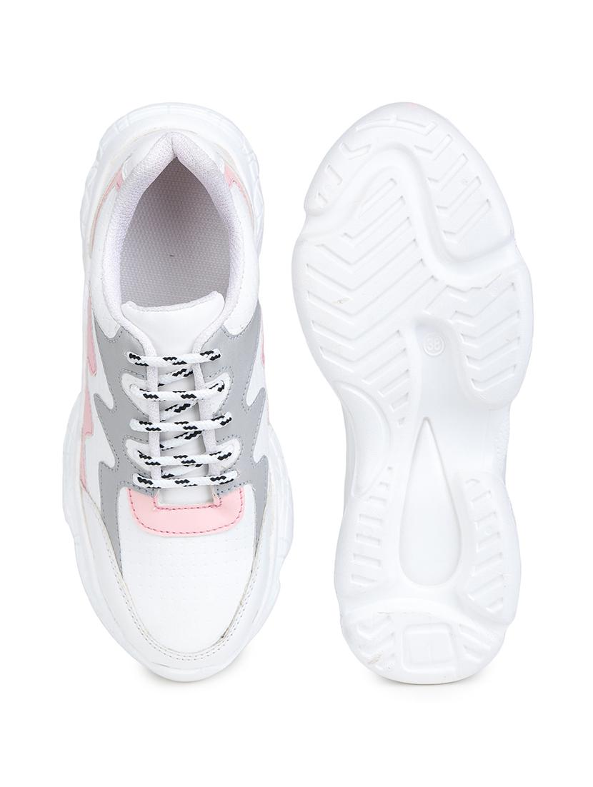 pink synthetic laceup sneakers - 17776273 - Zoom Image - 4