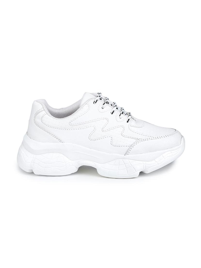 white synthetic laceup sneakers - 17776274 - Zoom Image - 2