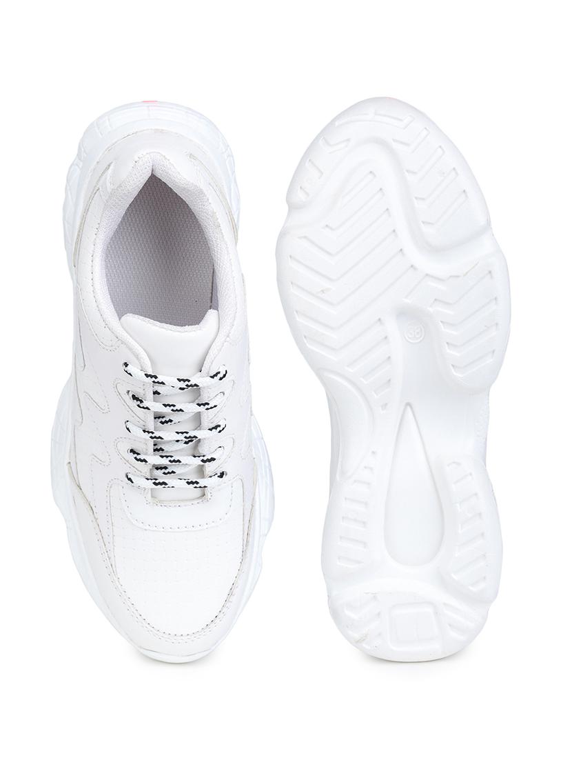 white synthetic laceup sneakers - 17776274 - Zoom Image - 4