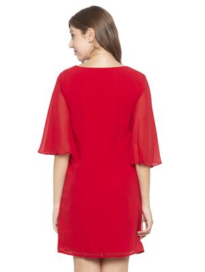 bell sleeved solid shift dress - 17776346 - Standard Image - 3