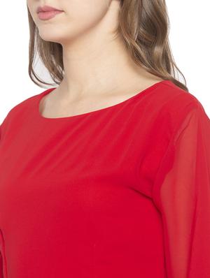 bell sleeved solid shift dress - 17776346 - Standard Image - 4