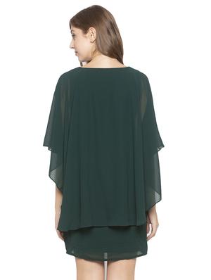 cape sleeved solid shift dress - 17776350 - Standard Image - 3