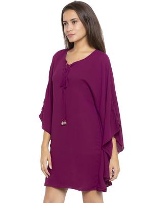 batwing sleeved solid shift dress - 17776351 - Standard Image - 2