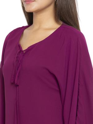 batwing sleeved solid shift dress - 17776351 - Standard Image - 4